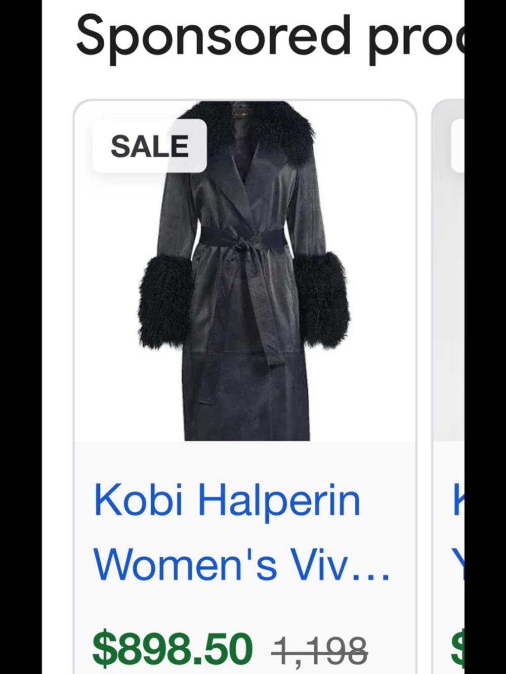 Kobi Halperin Black Shearling-Trim Wrap Trench Coat